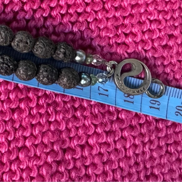 Energy Muse Double-Strand Lava Stone Bracelet-925 Silver Stamp - Picture 7 of 7